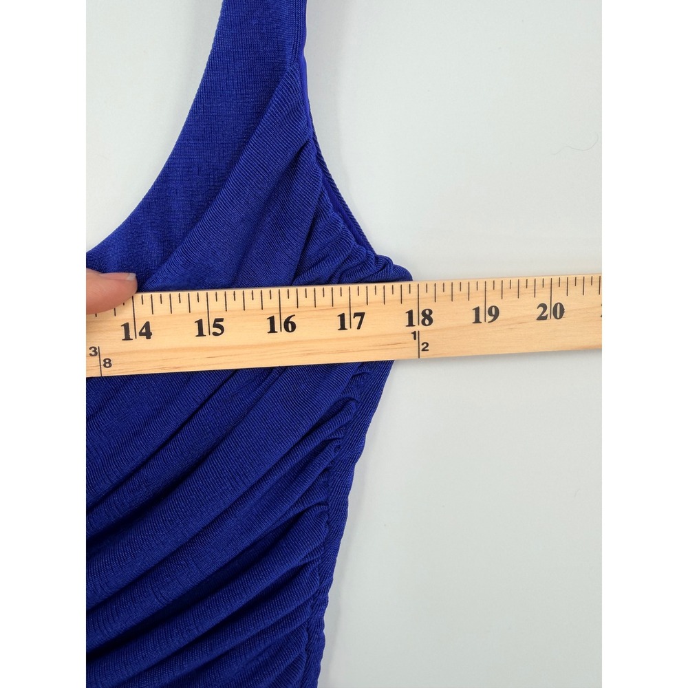Lucy In The Sky Royal Blue Cowl Neck Wrap Maxi Dress Formal Prom Gown Womens L - Picture 5 of 9
